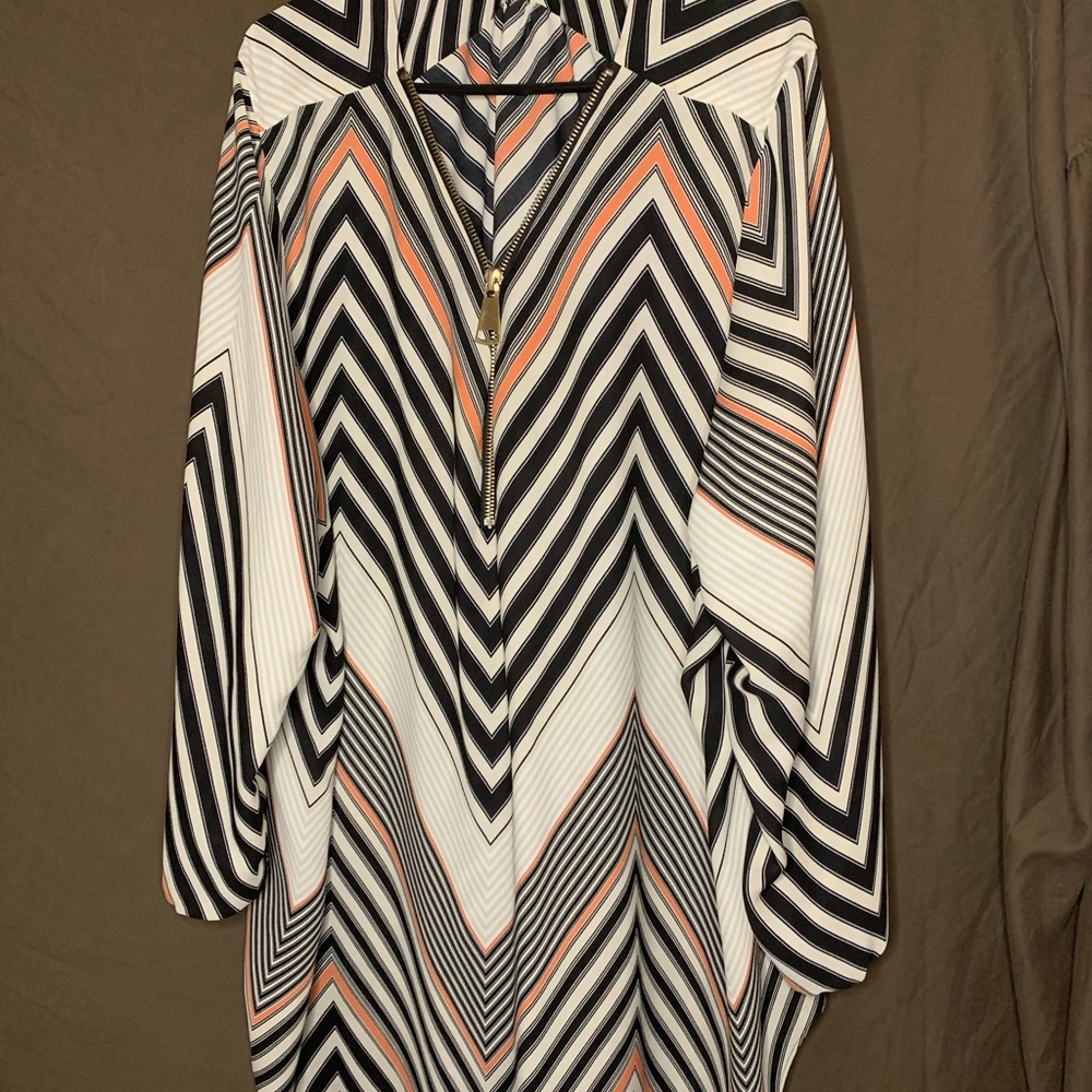 Orange white and black illusion shirt